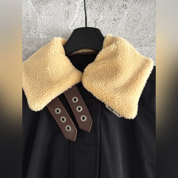 LOEWE Shearling-trimmed cotton-blend shell jacket - Picture 4 of 11